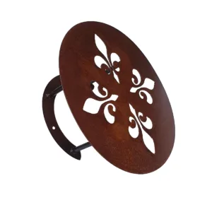 Porta Manguera 40cm Flor de Liz Oxidado