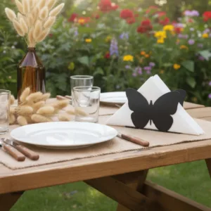 Veleta Decorativa Mariposa Negro